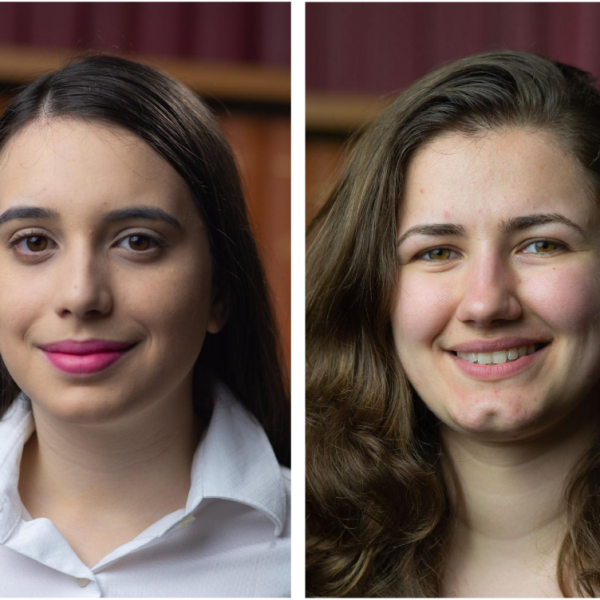 Portrait photos of Beatriz Silveira de Arruda (left) and Ioana Grigoras (right).