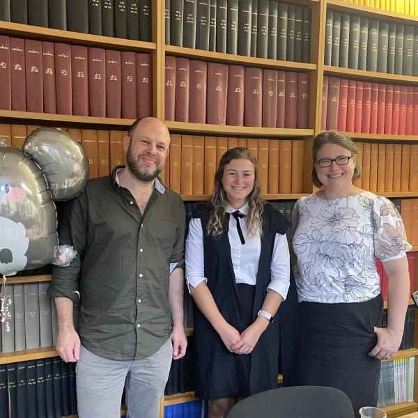 A photo of Jessica Myatt, Andrew Sharott and Charlotte Stagg.