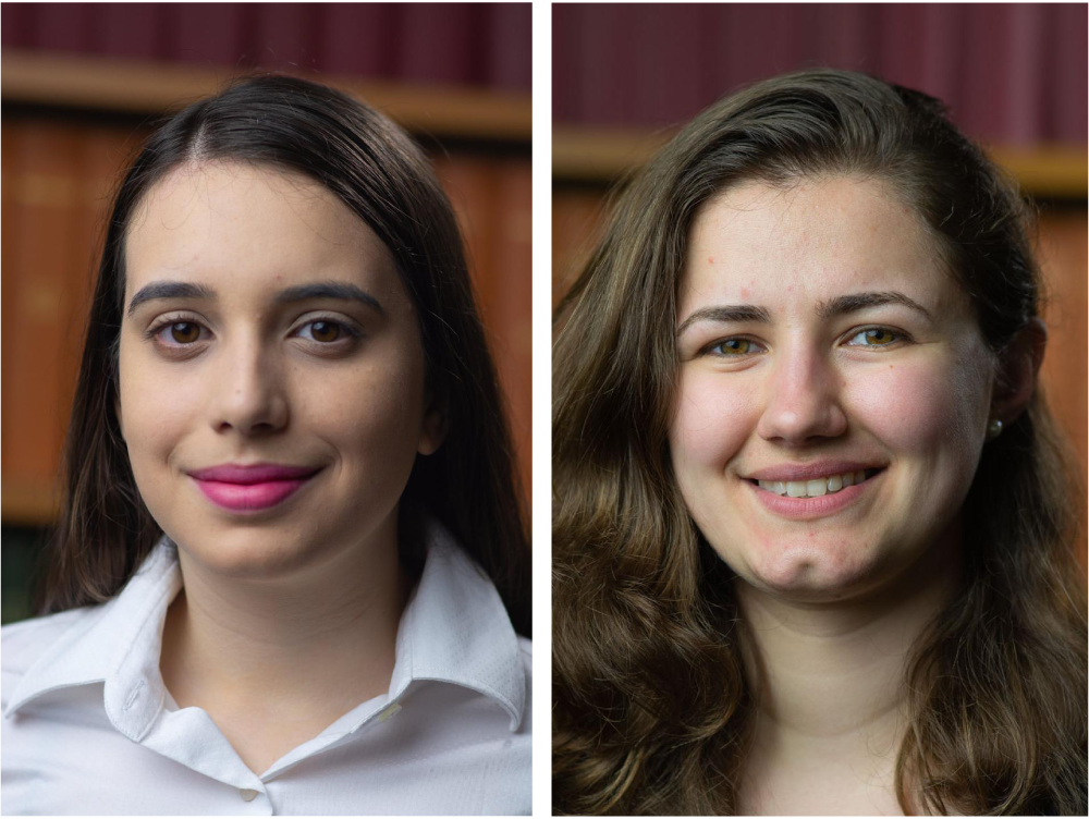 Portrait photos of Beatriz Silveira de Arruda (left) and Ioana Grigoras (right).